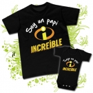 Camiseta PAPA SOY UN PAPI INCRE�BLE + Body TENGO UN PAPI INCRE�BLE