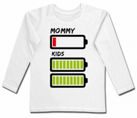 Camiseta BATERIA VACIA MOMMY (MAMA) & BATERIA LLENA KIDS (NI&Ntilde;OS)