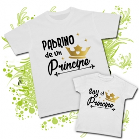 Camiseta PADRINO DE UN PR&Iacute;NCIPE + Camiseta SOY UN PR&Iacute;NCIPE