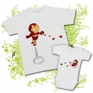 Camiseta PAPA IRON CORAZONES + Body bebé MINI IRON MAN 