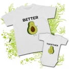 Camiseta PAPA AGUACATE (Better) + Body AGUACATE (Together)