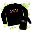 Camiseta PLAYER 1 (coraz�n) + Body PLAYER 2 (coraz�n)