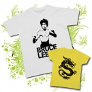 Camiseta PAPA BRUCE LEE + Camiseta DRAG�N (blanca)