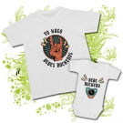 Camiseta PAPA YO HAGO BEBES ROCKEROS + Body BEBE ROCKERO