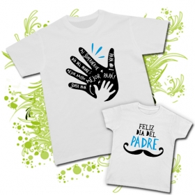 Camiseta MANO FRASES PADRE + Camiseta FELIZ DIA DEL PADRE | Ropa Bebés en  Mis Diablillos