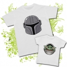 Camiseta papá casco Mandaloriano + Camiseta Baby Yoda
