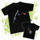 Camiseta PAPA caña corazón + Camiseta pez corazón