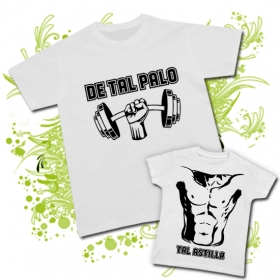 Camiseta PAPA DE TAL PALO + Camiseta peque TAL ASTILLA GYM