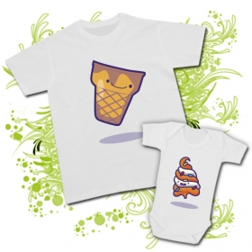 Camiseta PAPA CUCURUCHO + Body HELADO
