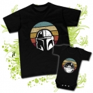 Camiseta PAPA THE MANDALORIAN VINTAGE + Body Baby Yoda VINTAGE