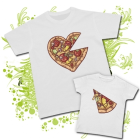 Camiseta PAPA CORAZ&Oacute;N PIZZA + Camiseta PORCI&Oacute;N PIZZA