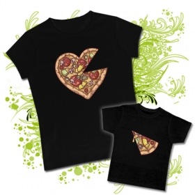 Camiseta MAMA CORAZ&Oacute;N PIZZA + Camiseta PORCI&Oacute;N PIZZA 
