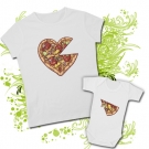 Camiseta MAMA CORAZN PIZZA + Body PORCIN PIZZA 
