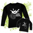 Camiseta larga MAMA NEED BEER + Camiseta NEED MILK (bibe)