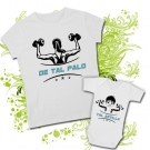 Camiseta MAMA DE TAL PALO GYM + Body beb� TAL ASTILLA GYM (hijo)
