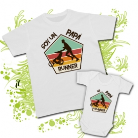 Camiseta SOY UN PAP&Aacute; RUNNER + Body MI PAP&Aacute; ES RUNNER 