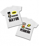 Camisetas HERMANO MAYOR Batman + HERMANO PEQUEÑO Robin