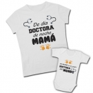 Camiseta de día DOCTORA y de noche MAMA + Body mi MAMA es la mejor DOCTORA del mundo
