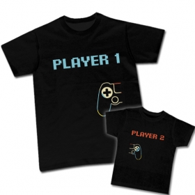 Camiseta PAPA PLAYER 1 + Camiseta PLAYER 2 (mandos)
