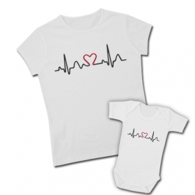 Camiseta MAMA Cardiograma + Body Cardiograma corazón