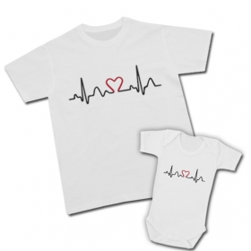 Camiseta PAPA Cardiograma + Body Cardiograma coraz&oacute;n