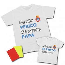 Camiseta De d&iacute;a PERICO de noche PAPA + Camiseta Mi PAPI es PERICO como yo