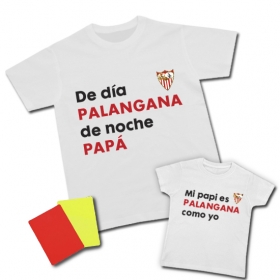 Camiseta De d&iacute;a PALANGANA de noche PAPA + Camsieta Mi PAPI es PALANGANA como yo. 