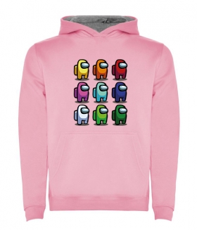 Sudadera capucha Among Us blue pink