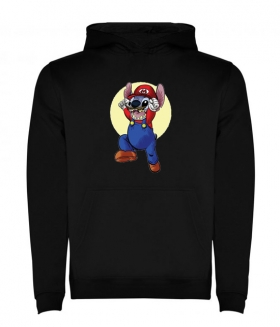 Sudadera con capucha Stitch & Mario