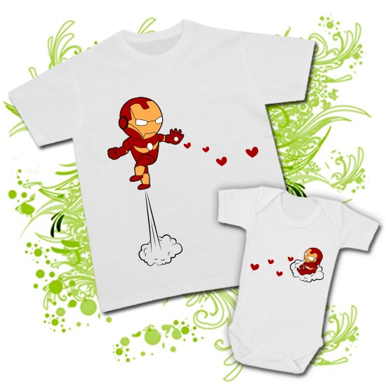 Gimnasio En la mayoría de los casos Engreído Camiseta PAPA IRON CORAZONES + Body bebé MINI IRON MAN | Ropa Bebés en Mis  Diablillos